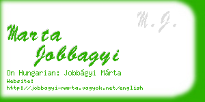 marta jobbagyi business card